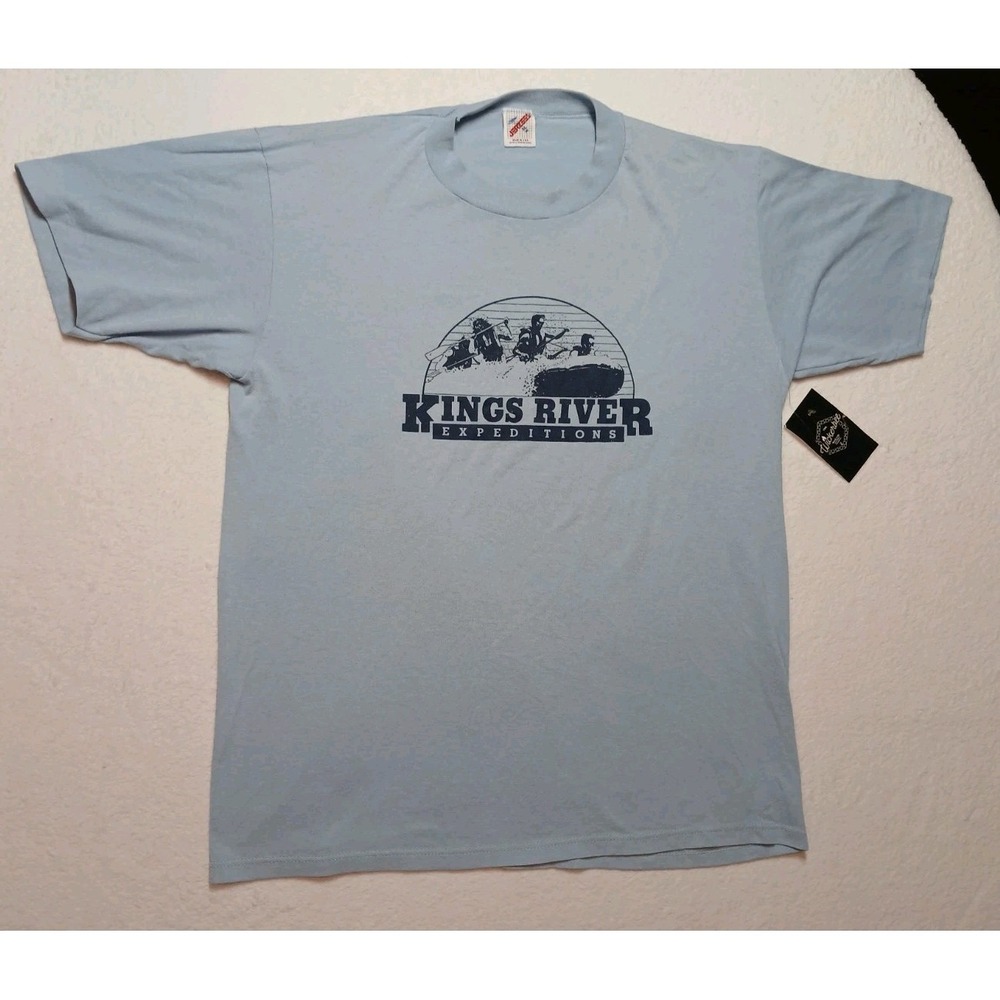 Vintage Kings River Expeditions t-shirt 1995 Size XL Light Blue